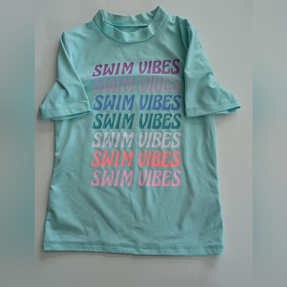 🏷️⤵️ Now $5 ✨ Cat & Jack "Swim Vibes" Rashguard Swim Top Kids